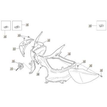 Rear plate parts Aprilia Habana 2t (Aprilia engine) 1999 - 2004-Plaatdelen achterzijde Aprilia Habana 2t (Aprilia motor)