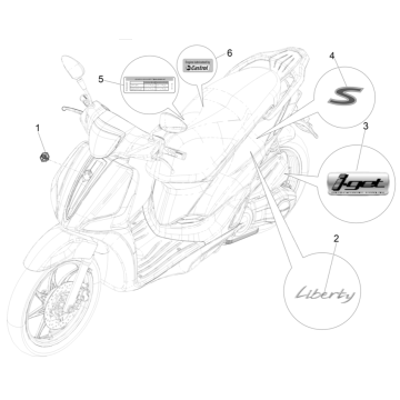 Piaggio Liberty 50 4-stroke plates and decorative strips (IGET Euro 5)