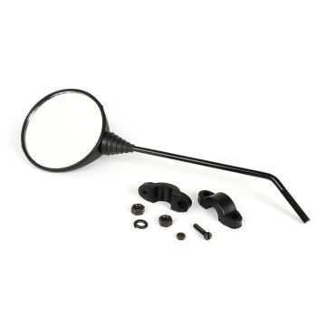 Mirror RMS diameter105mm, round, M8 Piaggio Ciao PX, SI, Bravo, Superbravo, Grillo, Boss black, left