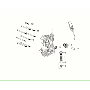 Right crankcase - Oil filter - Dipstick Sym Fiddle ll Euro 5