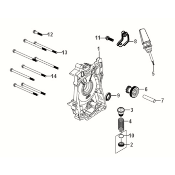 R. crank case cover Sym Orbit III 50 E5