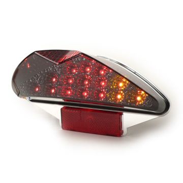 Rear light BGM original clear glass 15 LED with flashing function MBK Nitro (YQ50/L, 2-stroke),Yamaha Aerox (YQ50/L, 2-stroke) black