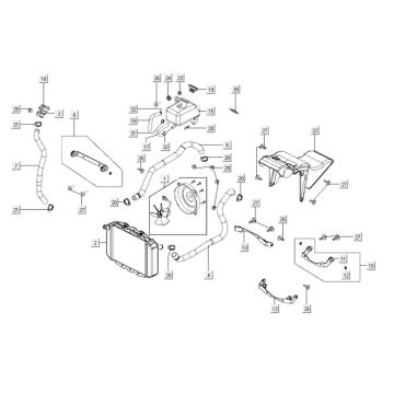 Radiator Kymco Xciting 400i Yellow