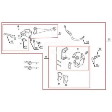 Brake master cylinder - Brake lever - Brake hose - Brake caliper - Brake pads Senzo SP 50 4T AC white