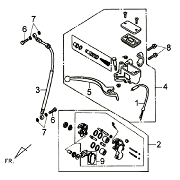 Brake Caliper Front Brake Lever Kpl Sym Orbit II (WH8018P) white