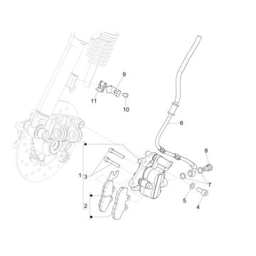 Brake Caliper Vespa Sprint 25km 4-stroke 2-valve