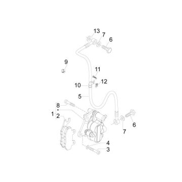 Brake caliper - Brake hose - Brake pads Piaggio New Fly 50 4T 2V AC