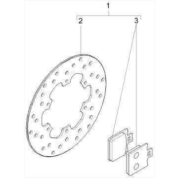 Vespa GTS 300 HPE 4T 4V IE ABS E4 2019 brake pads (EMEA) brake disc - brake pads