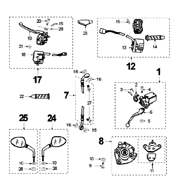 Brake system Heng Tong Domino Peugeot Elyseo black