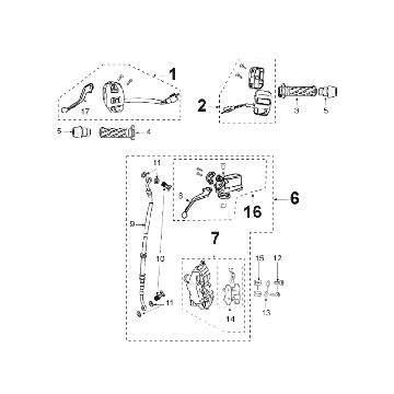 Brake master cylinder - Brake caliper - Brake pads - Brake hose - Handlebar switches Peugeot Speedfight 3 50 2T AC blue