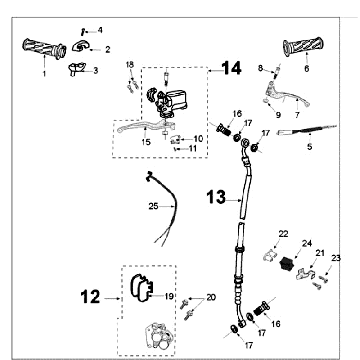 Brake system Peugeot Tweet old white