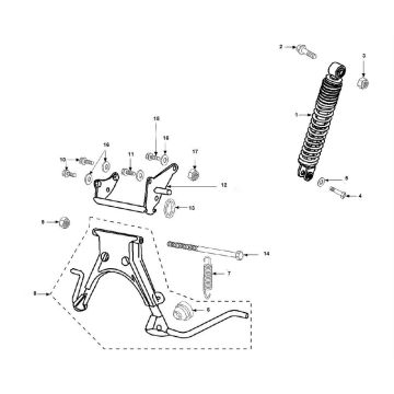 Shock Absorber- Standard Peugeot Vivacity 2 E2 2-Stroke