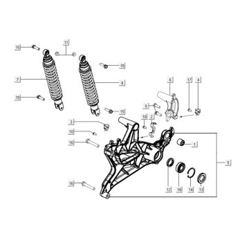 Rear shock absorber Kymco Xciting 400i Yellow