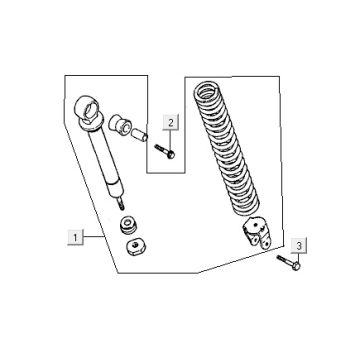 Shock absorber Kymco ZX 2t ac silver-orange