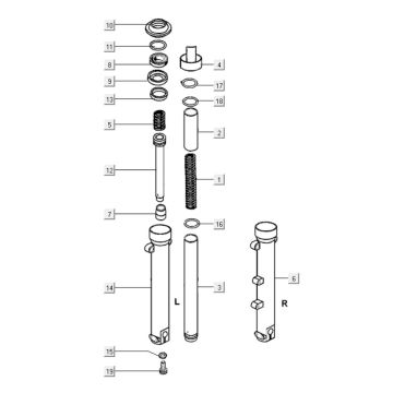 Front shock absorber Kymco Xciting 400i Yellow
