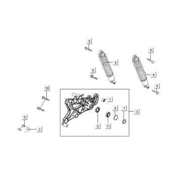 Rear shock absorbers Kymco Downtown 125i