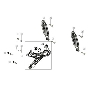 Rear Shock Absorbers Kymco Like 200i Black