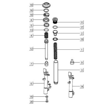 Front shock absorbers Kymco Downtown 300i dark grey