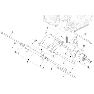 Engine mount - Subframe Piaggio Fly 125 ie 4T 3V AC Euro 3