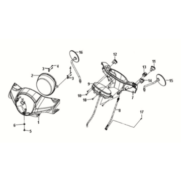 Head light Sym Fiddle III 50 E3 Blue/White (BU-535S-WH-006)