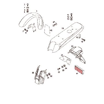Spatborden - zijkappen Tomos FLEXER XL (45KMH) (K8-L0)