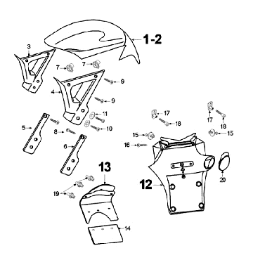 Mudguards Peugeot Elyseo black