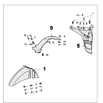 Mudguards Peugeot Tweet old white