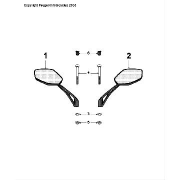 Mirrors Peugeot Speedfight 4 LC black/red