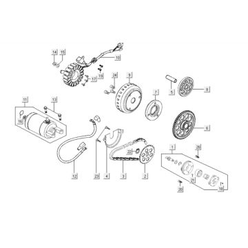 Starter Kymco Downtown 300i dark grey