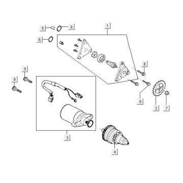 Starter Kymco VP50 4t ac techo silver