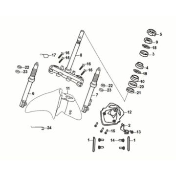 Handlebar STEM front cushion Sym Jet 14 50I E5
