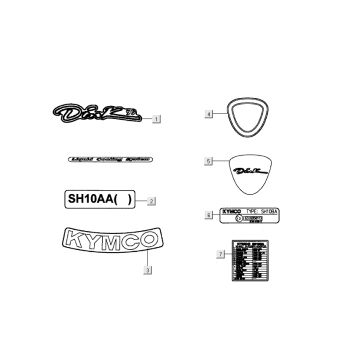 sticker transfers Kymco Dink LC 2-stroke silver