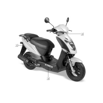 Emblems – Stickers – Logo 2 Kymco Agility 10" 50 4T AC white silver