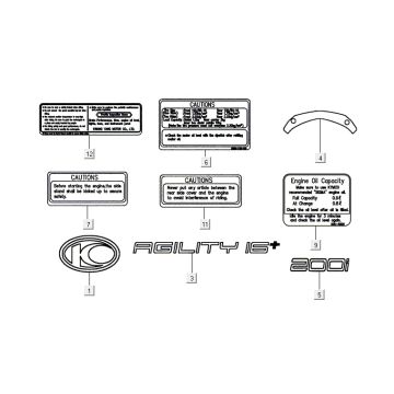 stickers AGILITY 16+ 4T 200i Matte Metallic Light Blue