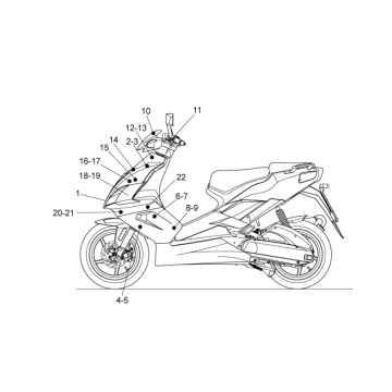 Front decals and decals Aprilia SR 50 H2O ie+carb 2004-2009