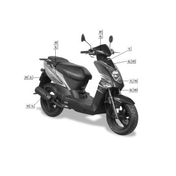 Emblems – Stickers – Logo Kymco Agility Fat 12" 50 4T AC techno silver