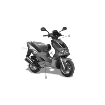 stickers Kymco Super9 AC 2-stroke nm red