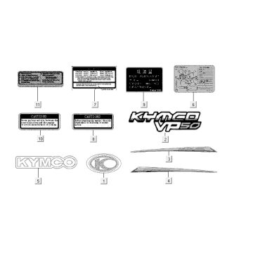 Emblemen - Stickers - Logo Kymco VP50 4-takt ACtecho silver