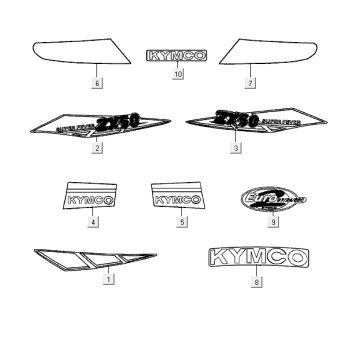 Stickers Kymco ZX 2t ac blue-silver