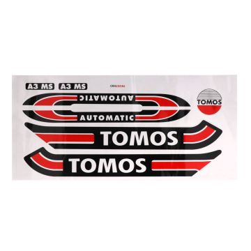 sticker set Tomos standard black/red/white 080010