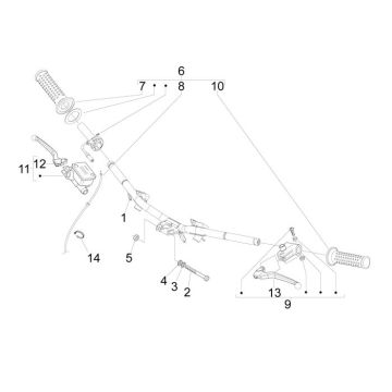 Gas- Brake Lever Piaggio New Fly 4-stroke 2-valve