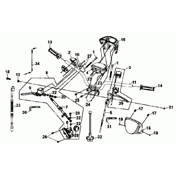 Handlebar Brake Levers KPL L R Sym Mio 50I (GY-7450U BK-001C) Gray Black
