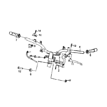 Handlebar Brake Levers Cables Sym Fiddle White WH8018P