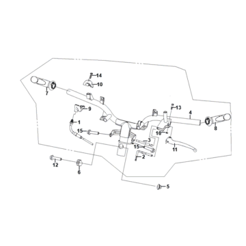 Handlebar Brake Lever Cables Sym Fiddle II Euro4 (WH-006) White