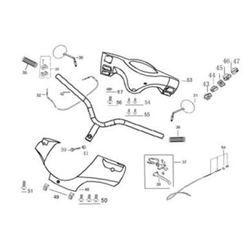 Handlebar - Handlebar parts China Zip 50 4T AC titanium Euro 4