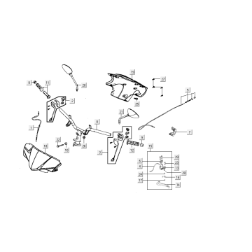 Handlebar - Handlebar parts Kymco Agility Delivery 50i 4T AC Euro 4 white