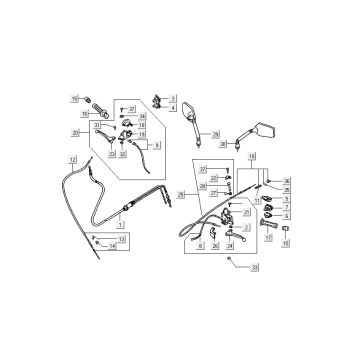 Handlebar parts Kymco DJ 2-stroke Black