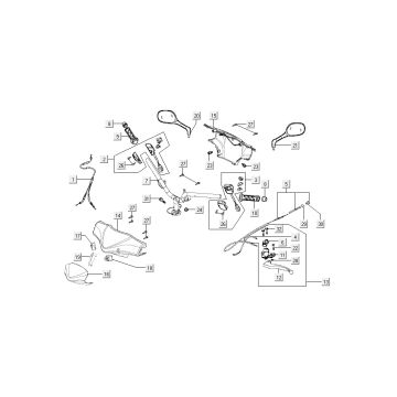 steering parts Kymco Super9 AC 2-stroke nm red