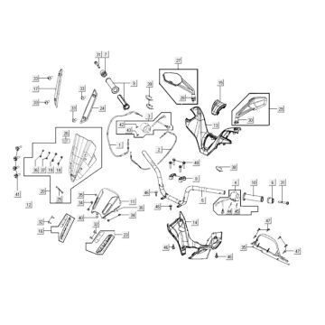 Handlebar parts Kymco Xciting 400i Yellow