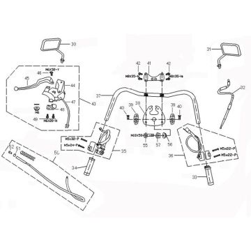 Handlebar - Handlebar parts Neco Borsalino Oro 50 4T AC matte white